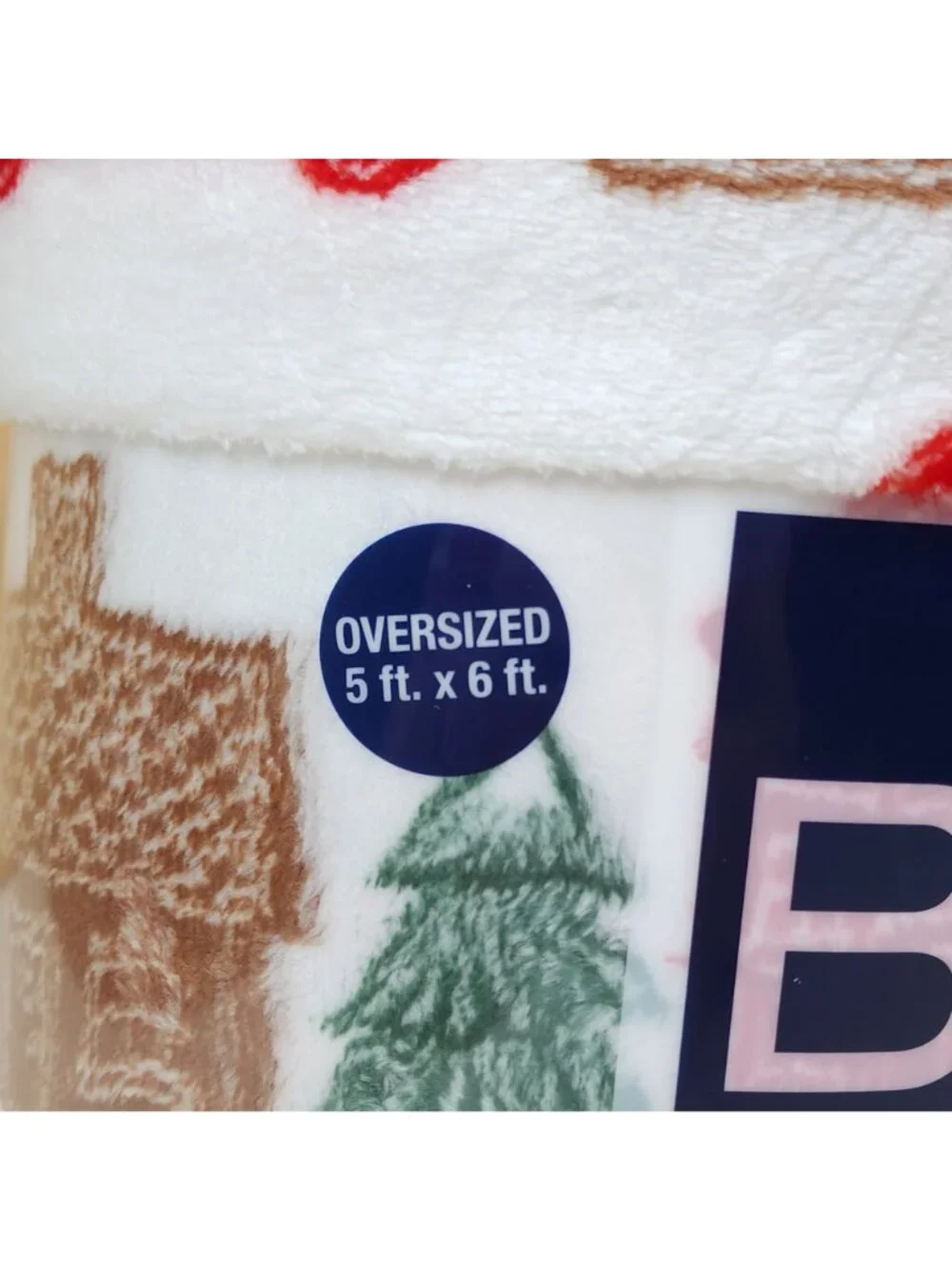 The Big One Oversized Plush Throw Blanket Holiday Design 5' x 6' Tawny Brown